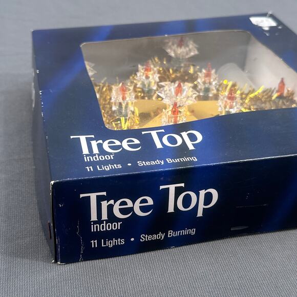 VTG J. Hofert Tree Top 11 Light Gold Star Christmas Topper Indoor Tinsel Kitschy - Picture 12 of 16